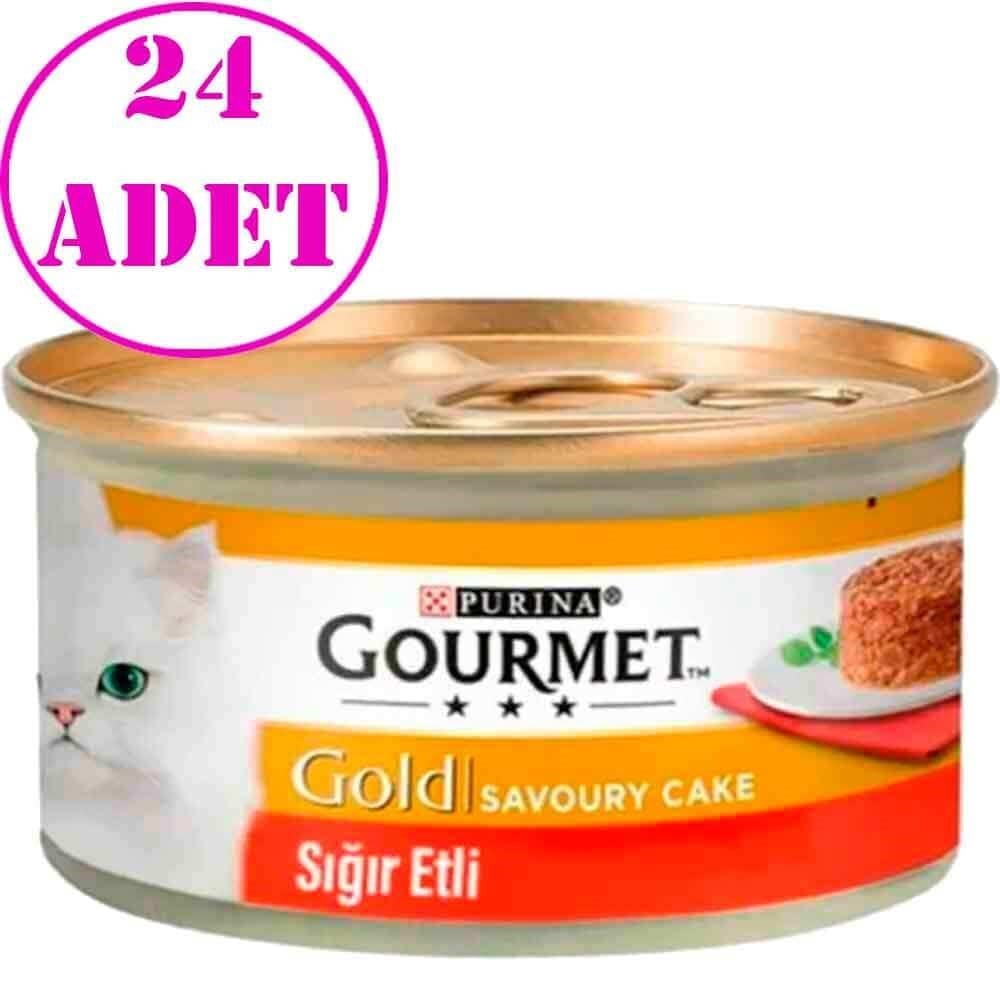 Gourmet Gold Savoury Sığır Etli Yetişkin Kedi Konservesi 85 gr 24 AD