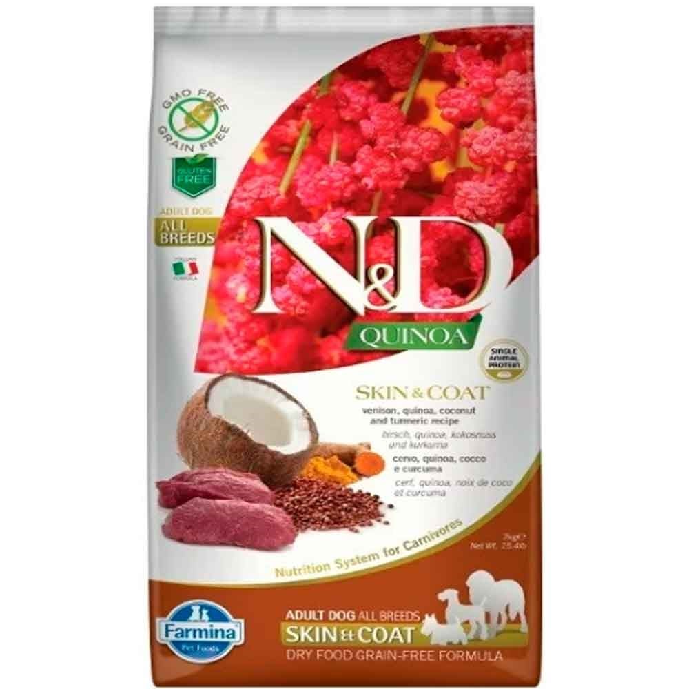 N&D Quinoa Skin&Coat Geyik Etli Yetişkin Köpek Maması 7 Kg