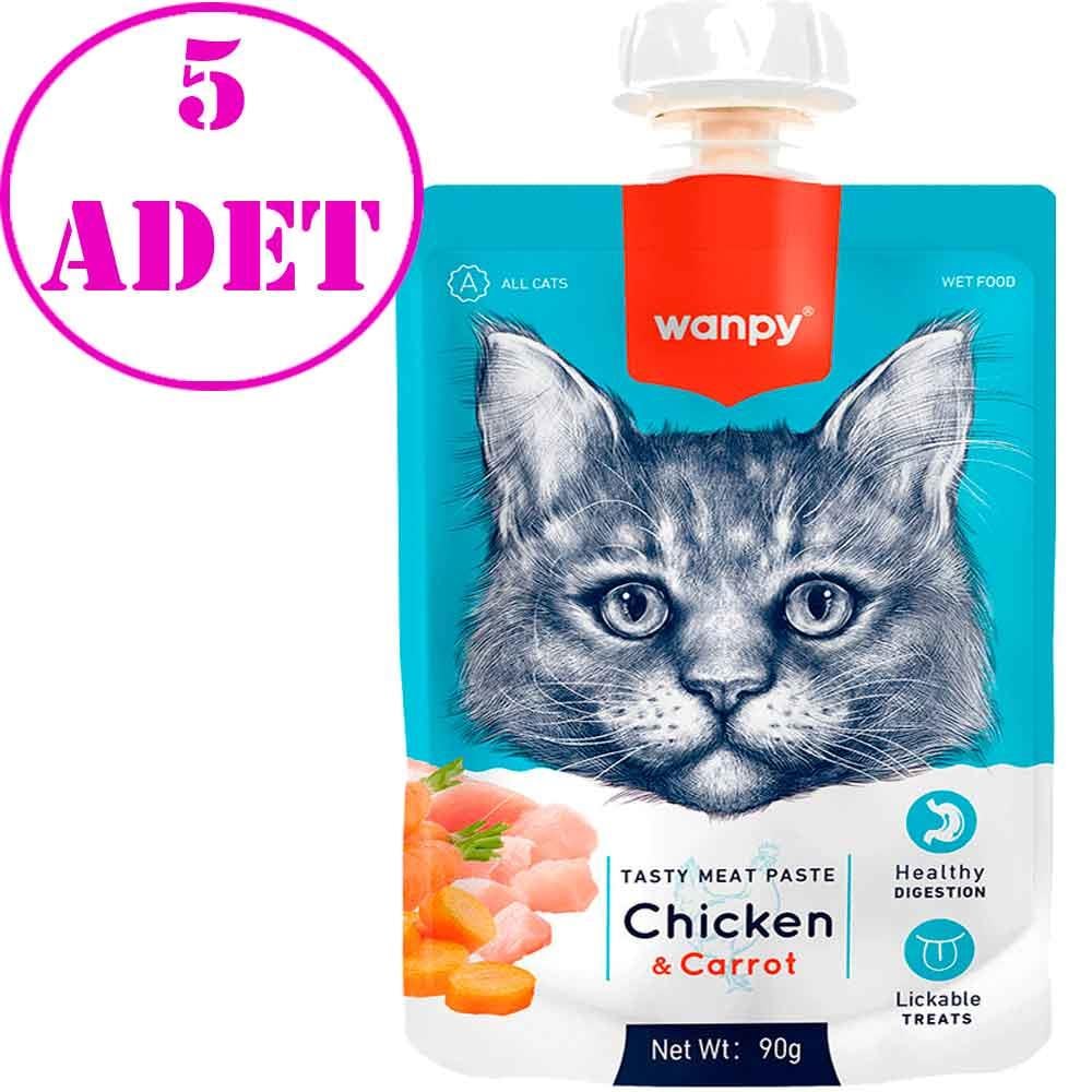 Wanpy Kedi Ödülü Tavuklu Havuçlu Ezme 90 Gr 5 AD