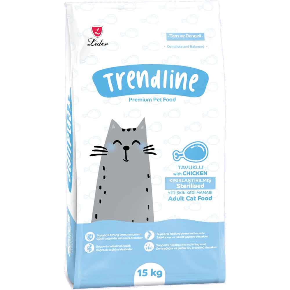 Trendline Kısırlaştırılmış Tavuklu Kedi Maması 15 Kg