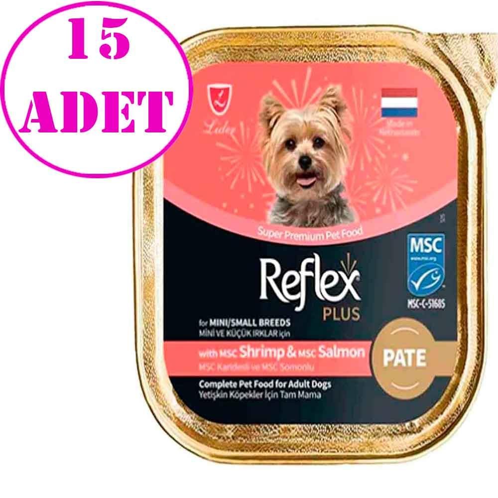 Reflex Plus Pate Karidesli ve Somonlu Küçük Irk Köpek Yaş Maması 85 Gr 15 AD