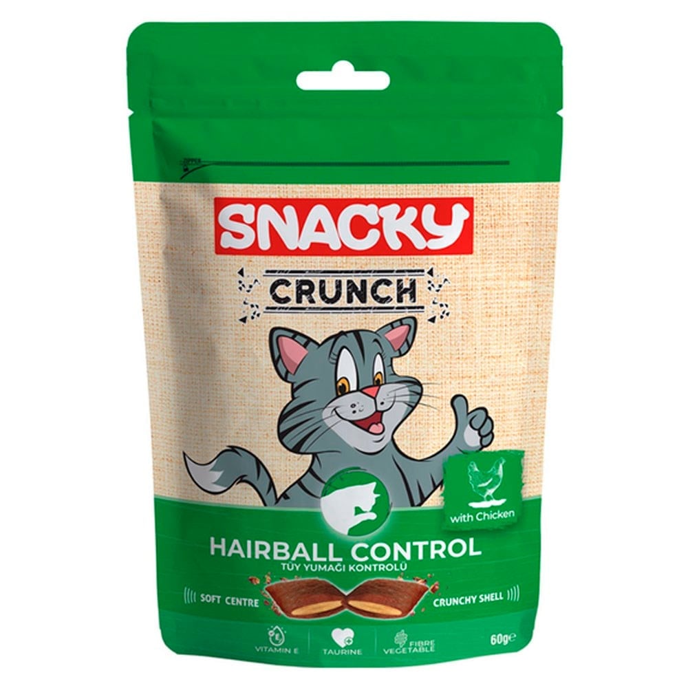 Snacky Crunchy Tavuklu Kedi Ödülü Hairball Control 60 gr