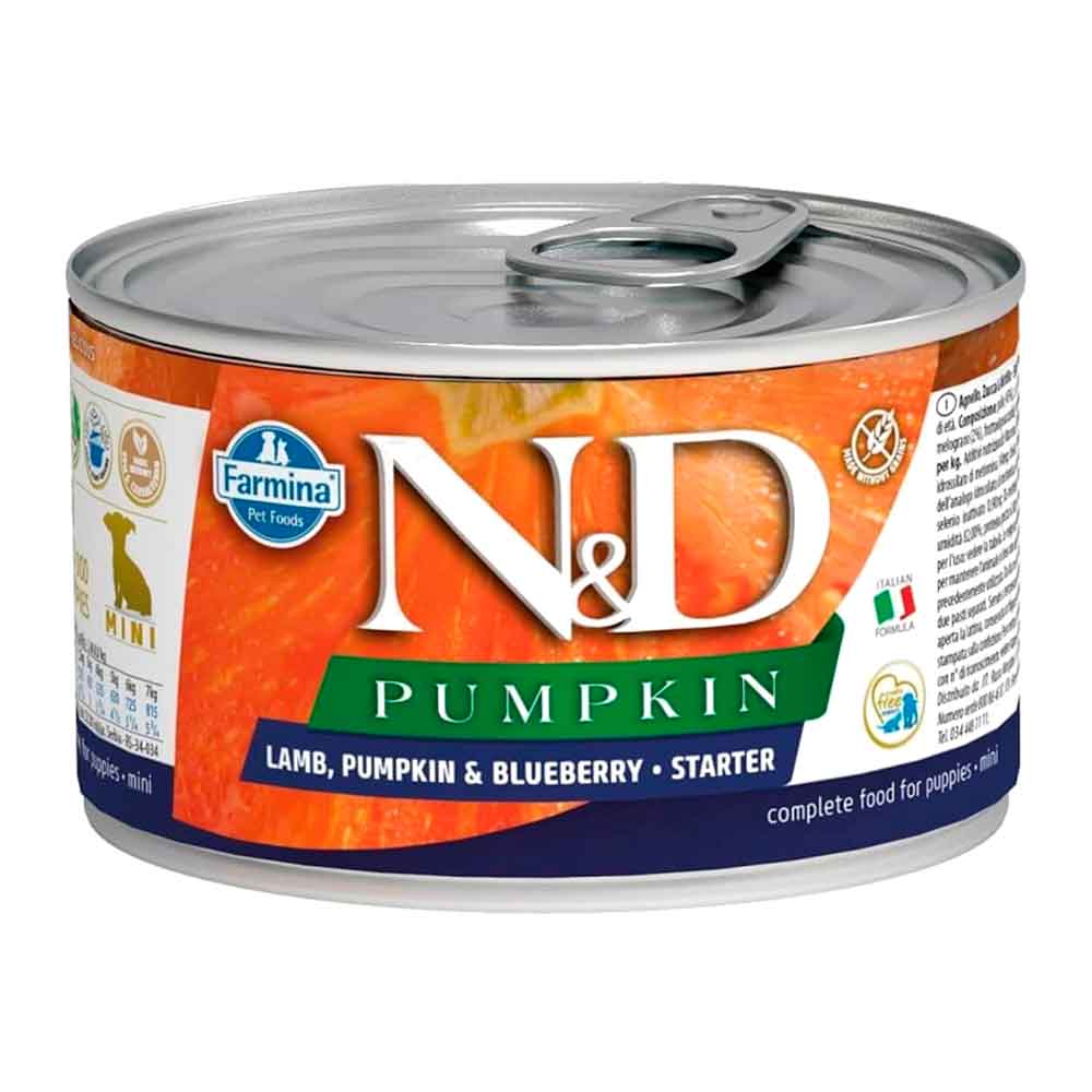 N&D Mini Balkabaklı Kuzulu Starter Yavru Köpek Konservesi 140 GR