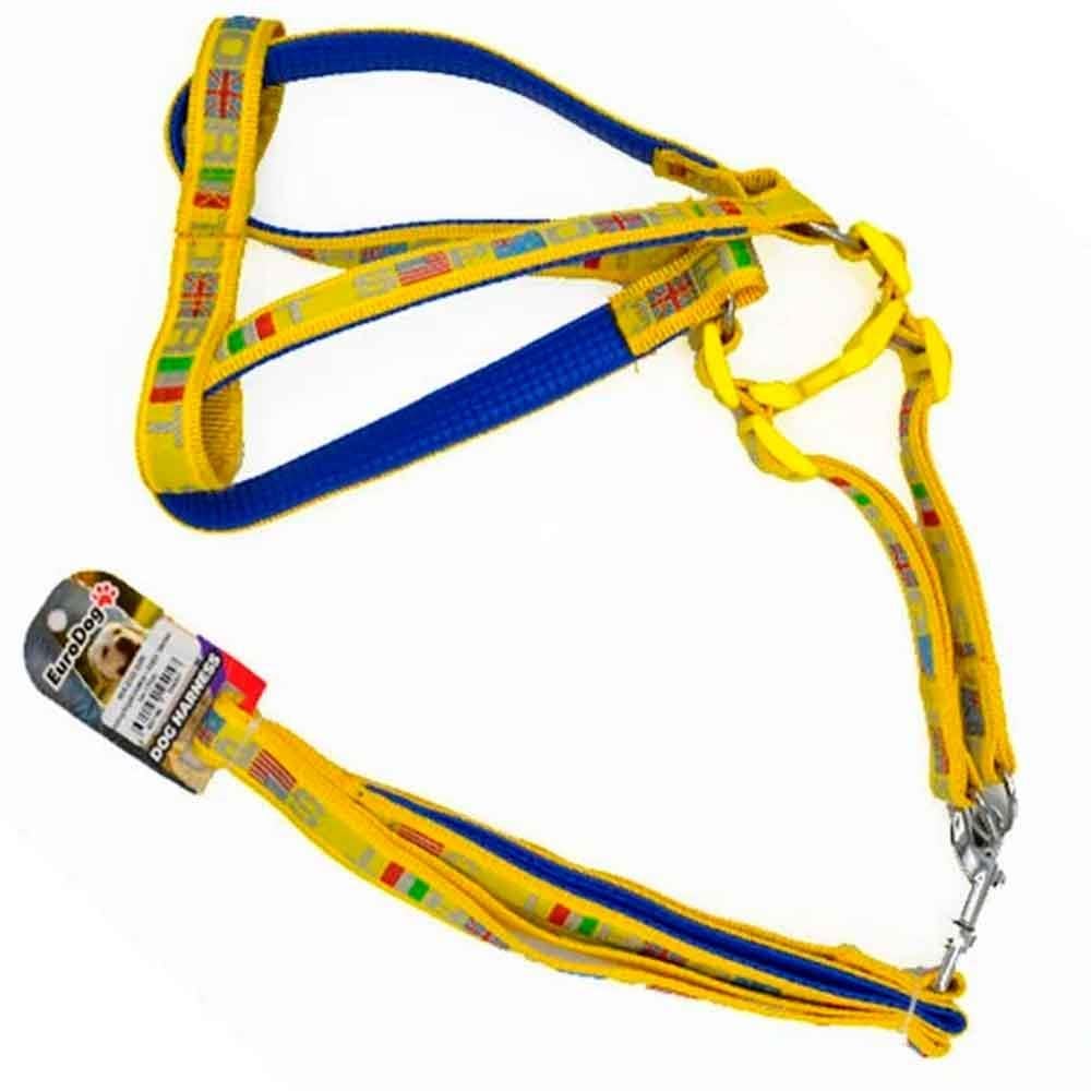 Eurodog Köpek Uzatma Tasması+Göğüs Tasması 120 Cm Sarı