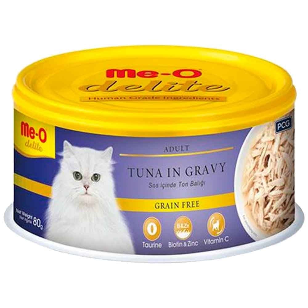 Meo Delite Ton Balıklı Tahılsız Yetişkin Kedi Konservesi 80 Gr