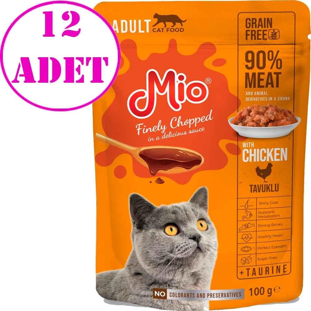 Mio Kedi Yaş Mama Tavuk Etli 100 Gr 12 AD