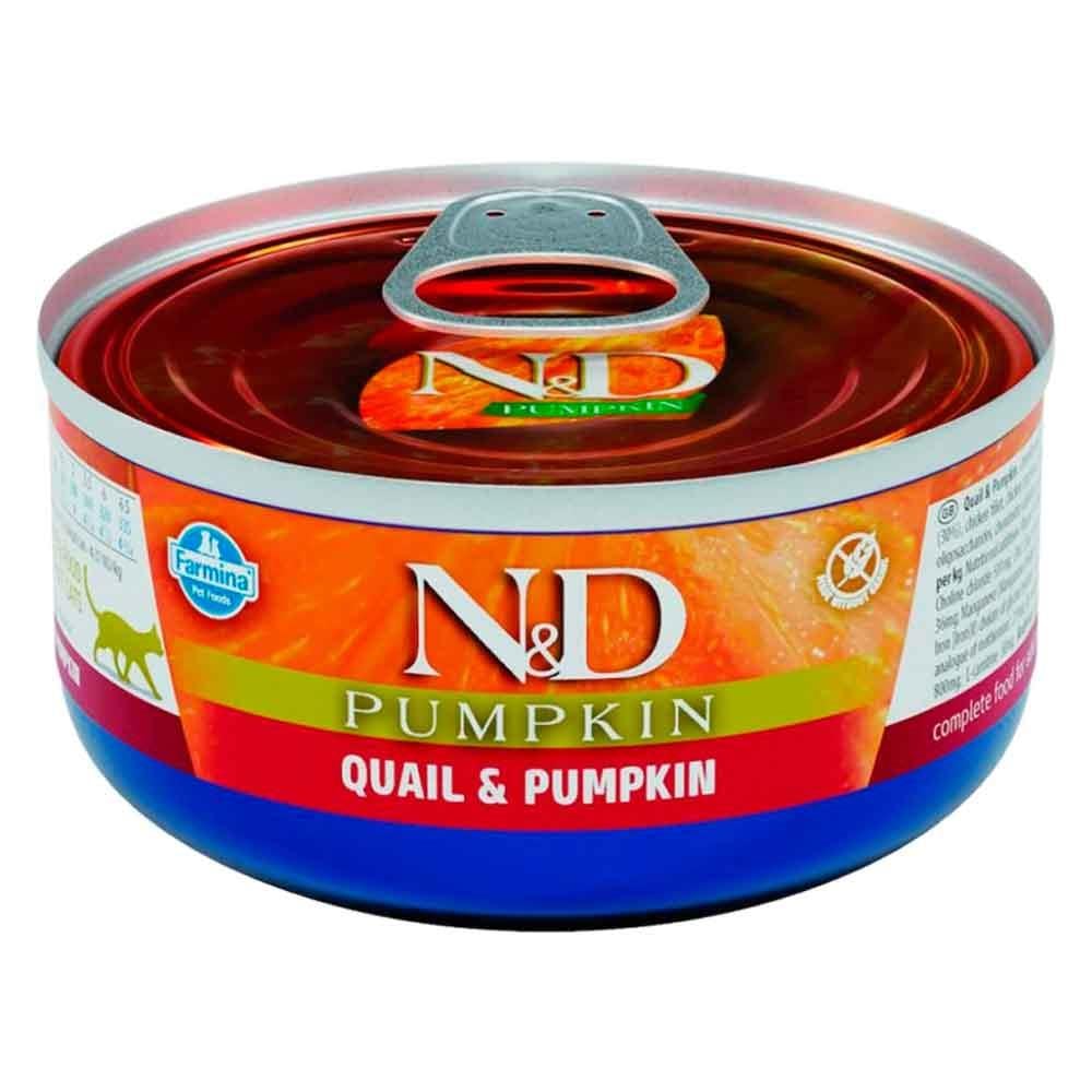 ND Balkabaklı Tahılsız Bıldırcın Etli Yetişkin Kedi Konservesi 70 Gr