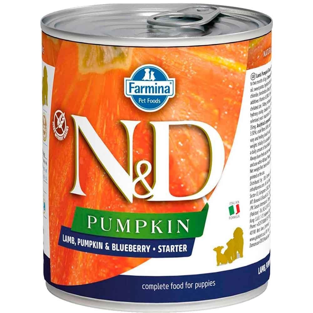 N&D Pumpkin Balkabaklı Kuzulu Yavru Köpek Konservesi 285 Gr