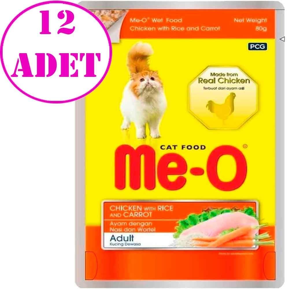 Meo Kedi Konservesi Tavuklu Pirinçli ve Havuçlu 80 Gr 12 AD