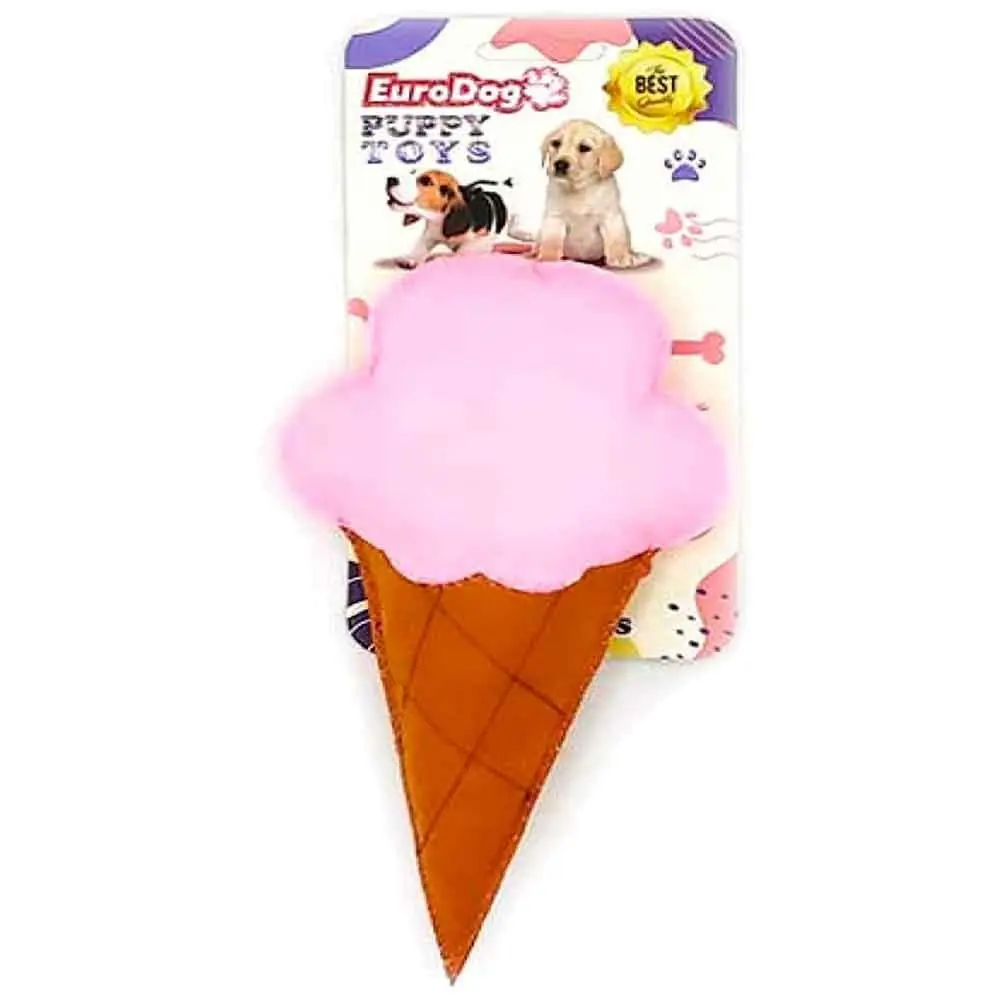 EuroDog Puppy Pet Toys Pembe Dondurma Şeklinde Köpek Oyuncağı