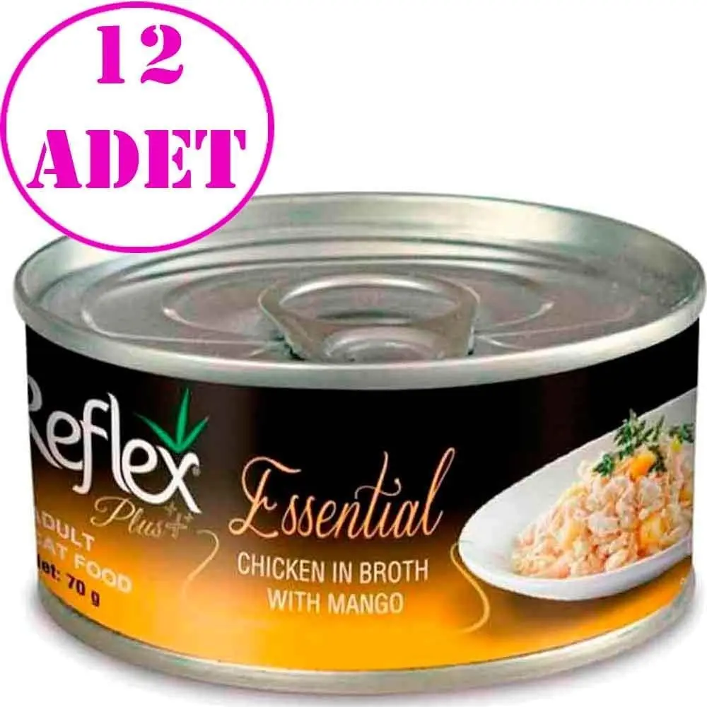 Reflex Plus Essential Kedi Konservesi Tavuklu Mangolu 70 Gr 12 AD