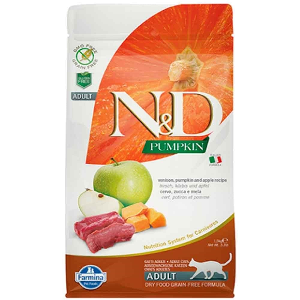 N&D Kedi Maması Balkabaklı Geyik Etli Elmalı 1,5 Kg
