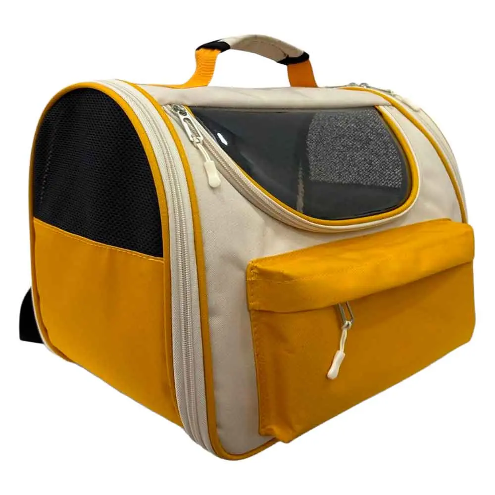 Pet Pretty Kedi Köpek İçin Taşıma Çantası Space Model Backpak Sarı 36x30x30 Cm