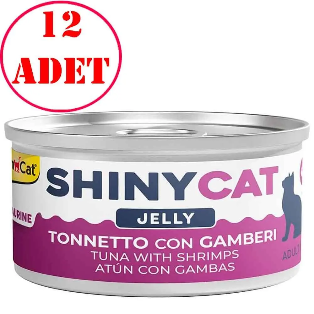 Gimcat Shiny Cat Jel içinde Ton Balıklı ve Karidesli Konserve 70 gr 12 AD