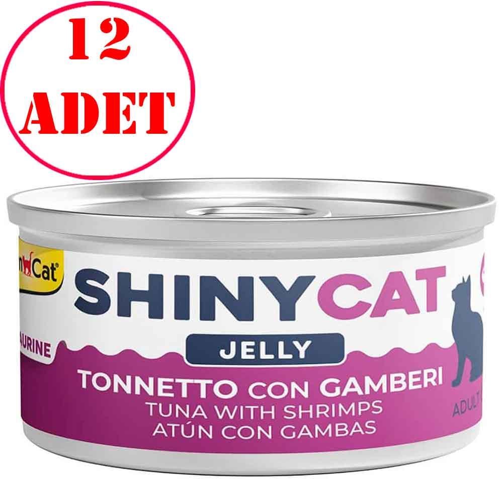 Gimcat Shiny Cat Jel içinde Ton Balıklı ve Karidesli Konserve 70 gr 12 AD