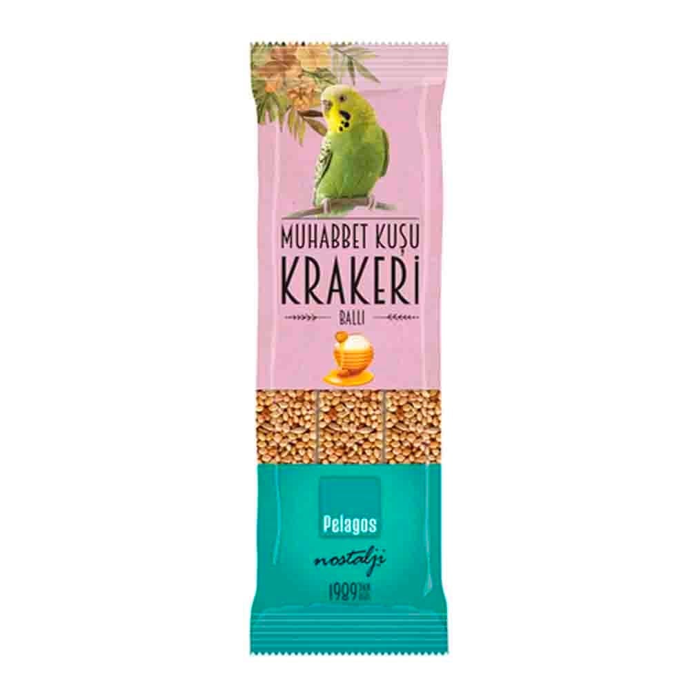 Pelagos Muhabbet Kuşları için Ballı Kraker 3x28 Gr