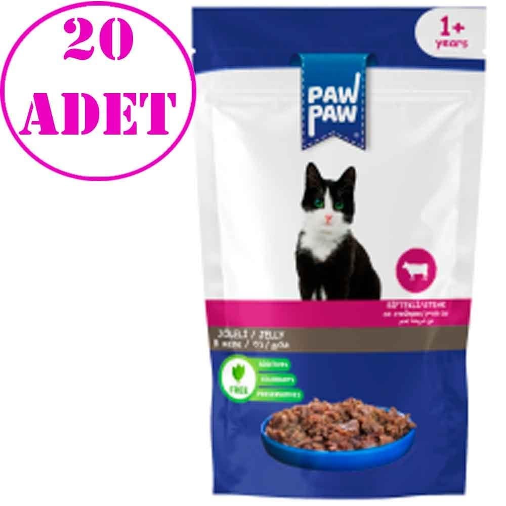 Paw Paw Kedi Yaş Mama Biftekli 85 Gr 20 AD