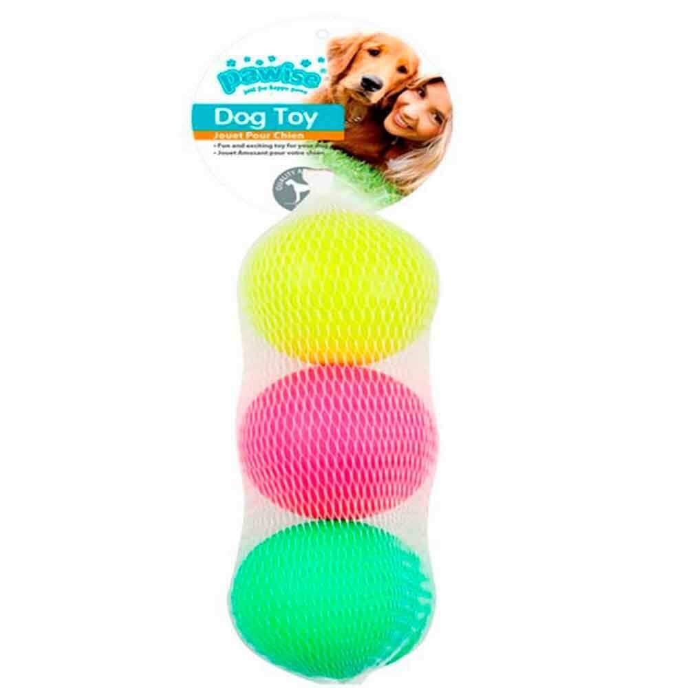 Pawise Köpek Oyuncağı Üçlü Sünger Top Parlak Renk