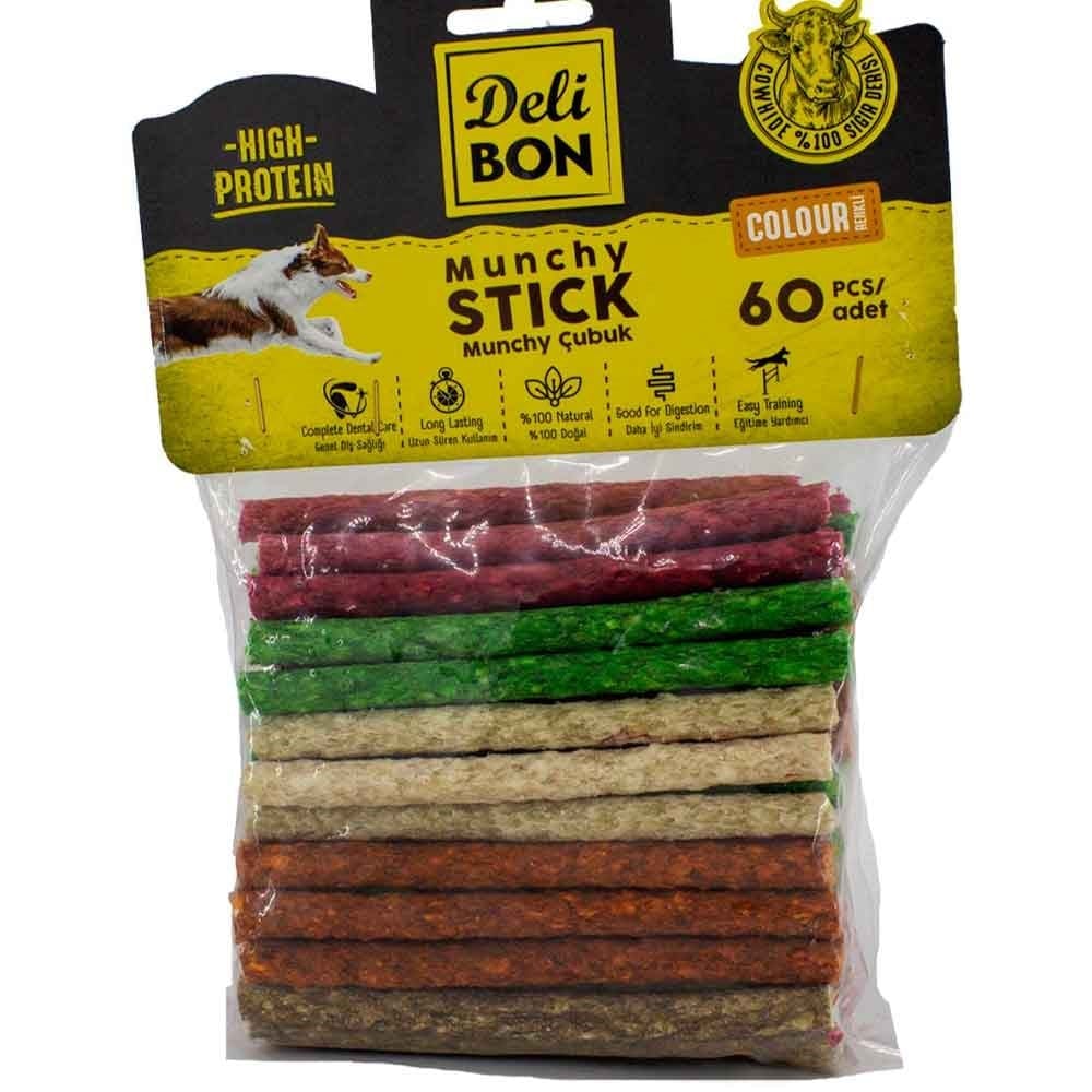 DeliBon Köpek Ödül Kemiği Munchy Çubuk Kalın Mix 60 Ad