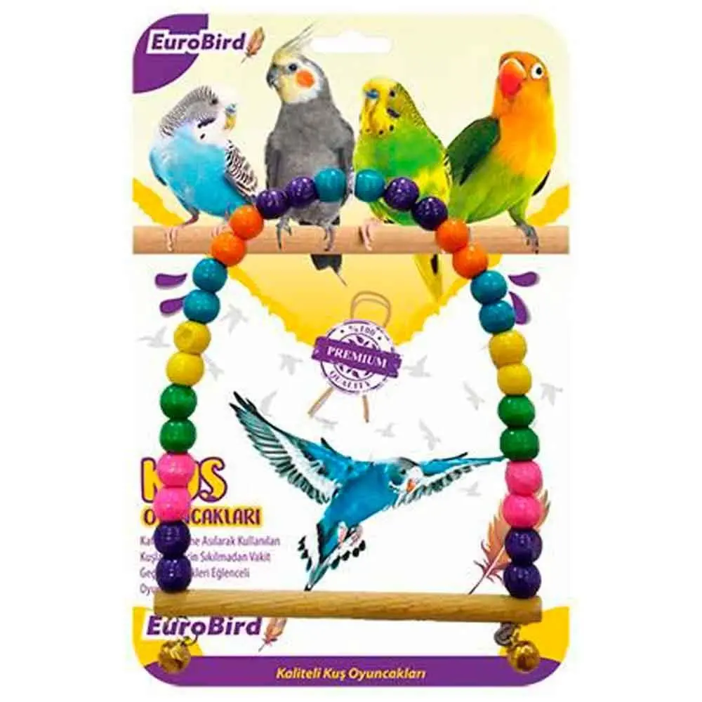 Euro Bird Kuş Salıncağı Renkli Boncuklu Oval