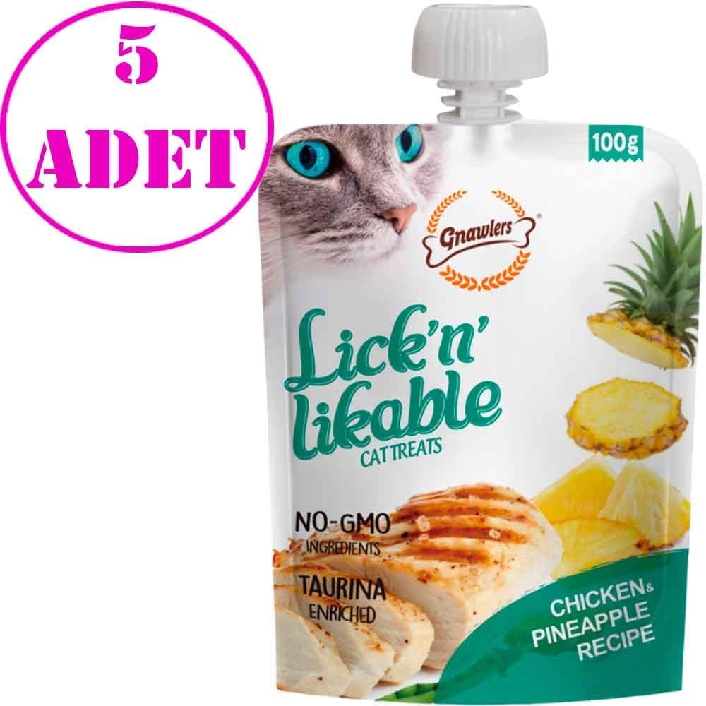 Gnawlers Kedi Ödülü Tavuk ve Ananas Aromalı 100 Gr 5 AD