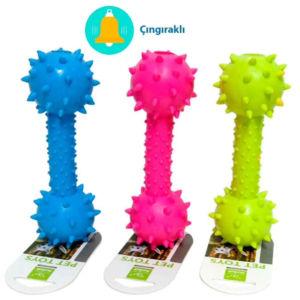 Nunbell Köpek Oyuncağı Çıngıraklı Plastik Dumbell