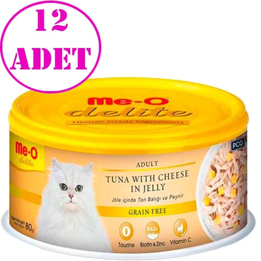 Meo Delite Ton Balıklı ve Peynirli Tahılsız Yetişkin Kedi Konservesi 80 Gr 12 AD