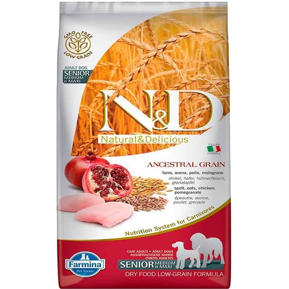ND Düşük Tahıllı Senior Tavuk ve Narlı Yaşlı Köpek Maması 12 Kg