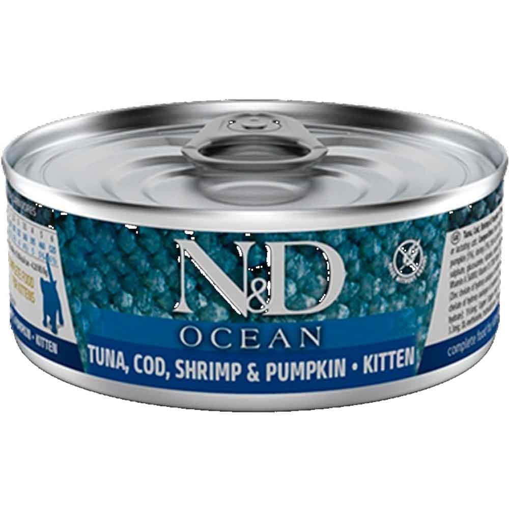 ND Ocean Yavru Kedi Konservesi Balkabaklı Balıklı Karidesli 70 Gr