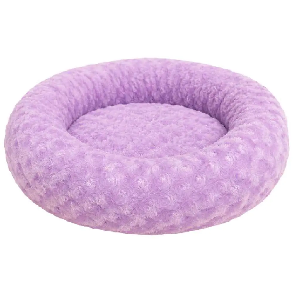 Pet Pretty Kedi Köpek İçin Peluş Simit Yatak Lila 55 Cm