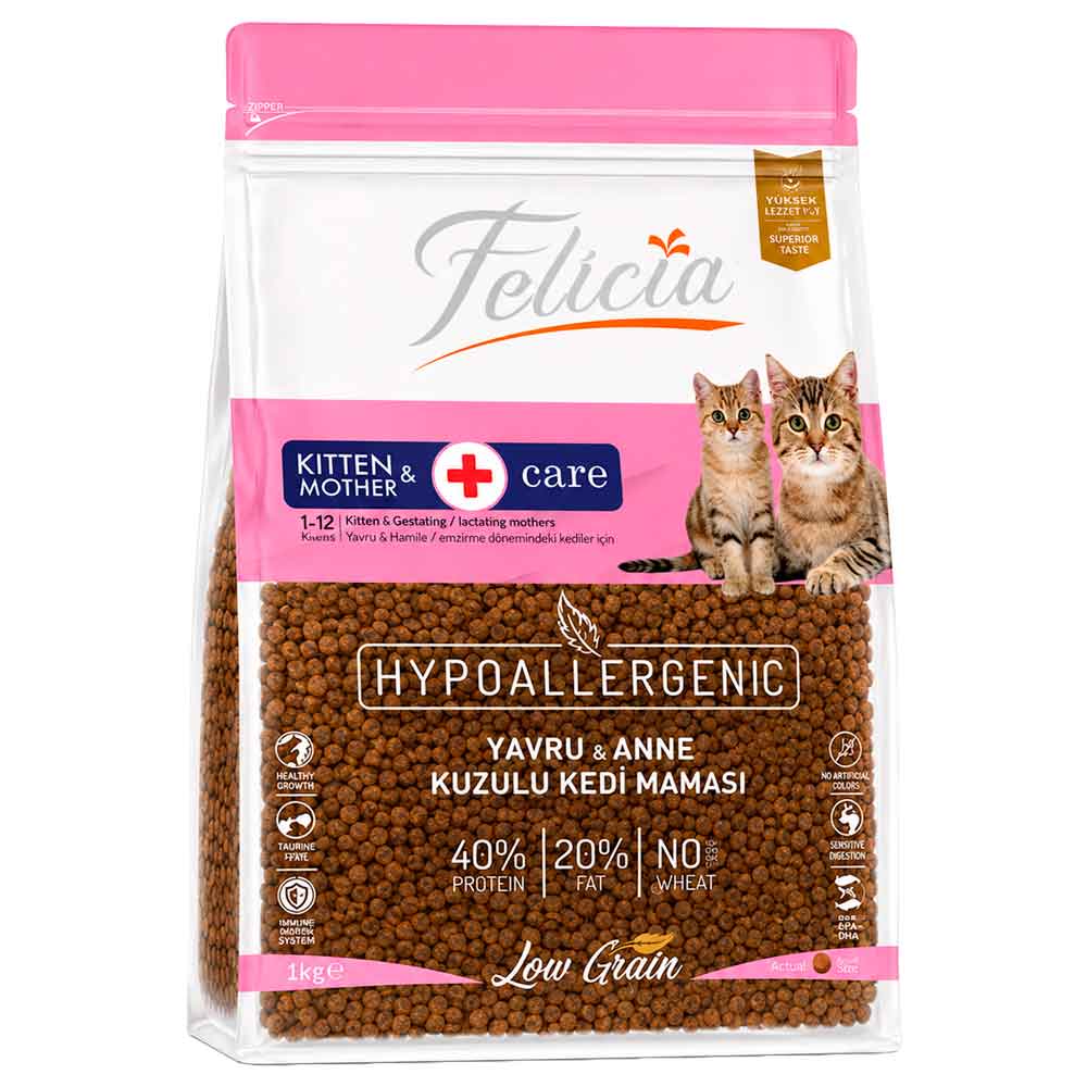 Felicia Düşük Tahıllı Kolajenli Kuzu Etli Yavru Kedi Maması 1 Kg
