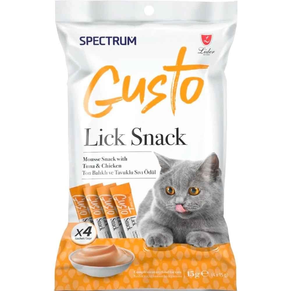 Spectrum Gusto Ton Balıklı ve Tavuklu Krema Kedi Ödül Maması 15 gr (4'lü)