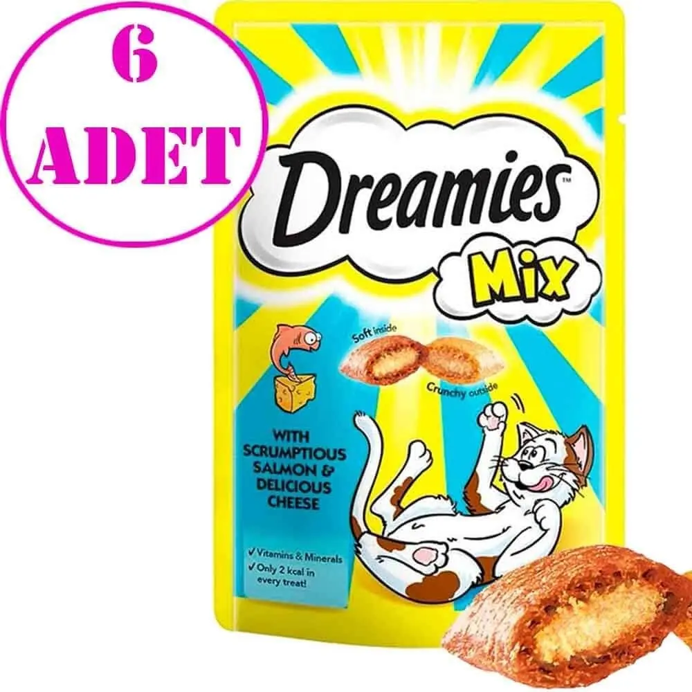 Dreamies Kedi Ödülü Mix Somonlu Peynirli 60 gr 6 AD