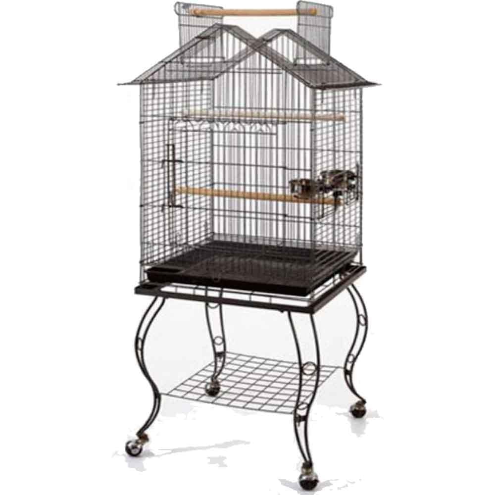 QH Sehpalı Papağan Kafesi BEYAZ 51x51x139 Cm 934 AB