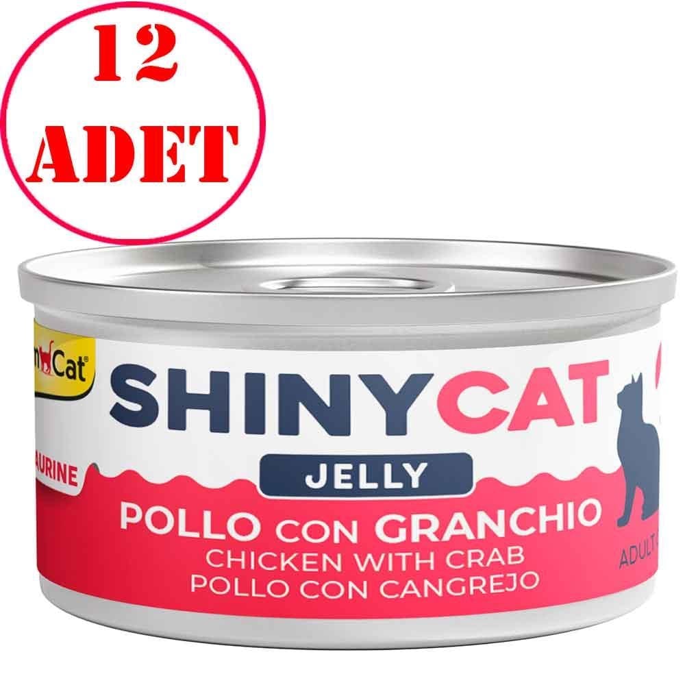 Gimcat Shiny Cat Jel İçinde Tavuk ve Yengeçli Kedi Konservesi 70 Gr 12 AD