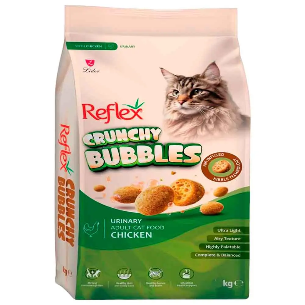 Reflex Crunchy Bubbles Üriner Sistem Tavuklu Yetişkin Kedi Maması 1 Kg