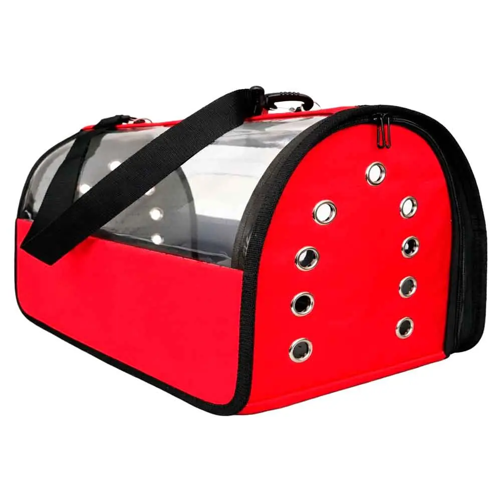 Pet Pretty Kedi Köpek İçin Şeffaf Çanta Kırmızı 50x30x30 Cm