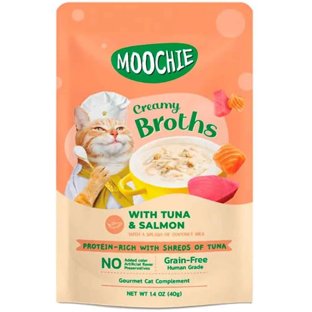 Moochie Kedi Çorbası Parça Ton Balığı Somon Tahılsız 40 Gr