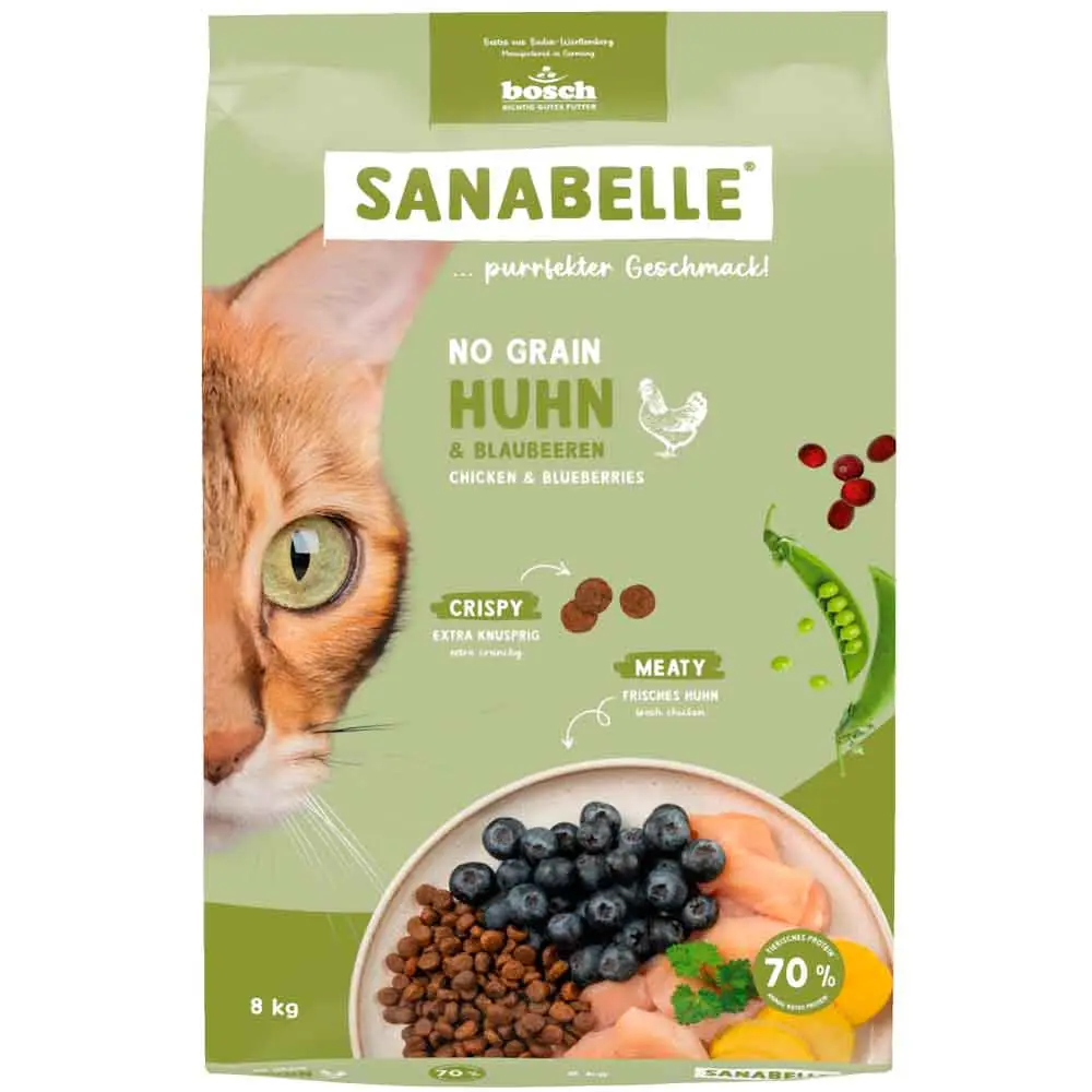 Sanabelle No Grain Tavuklu Yaban Mersinli Kedi Maması 8 Kg