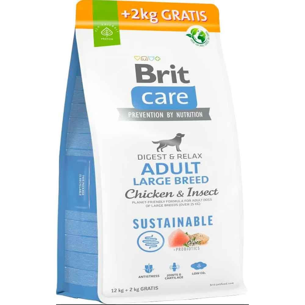 Brit Care Digest Relax Tavuklu Böcek Proteinli Büyük Irk Yetişkin Köpek Maması 12+2 Kg
