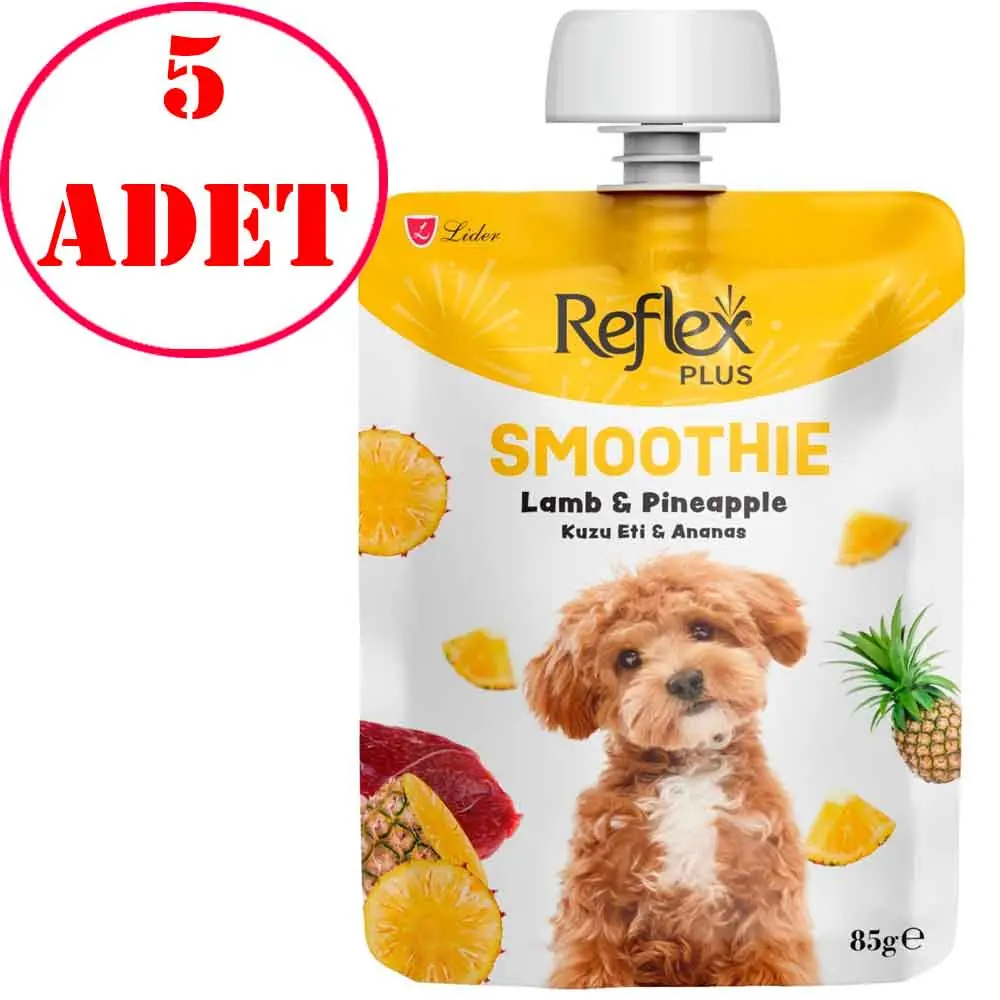 Reflex Plus Smoothie Kuzu Etli ve Ananaslı Köpek Sıvı Ödülü 85 Gr 5 AD