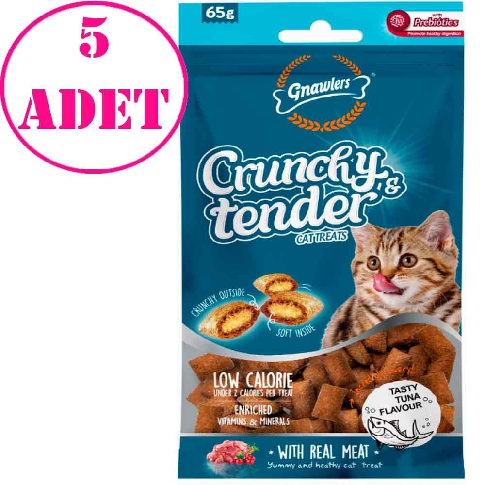 Gnawlers Kedi Ödülü Crunchy & Tender Ton Balıklı 65 Gr 5 AD