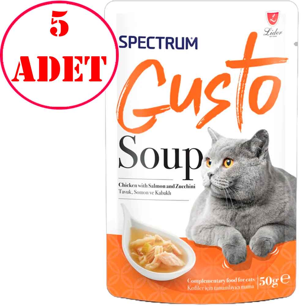 Spectrum Gusto Tavuklu Somon Balıklı ve Kabaklı Kedi Çorbası 50 Gr 5 AD