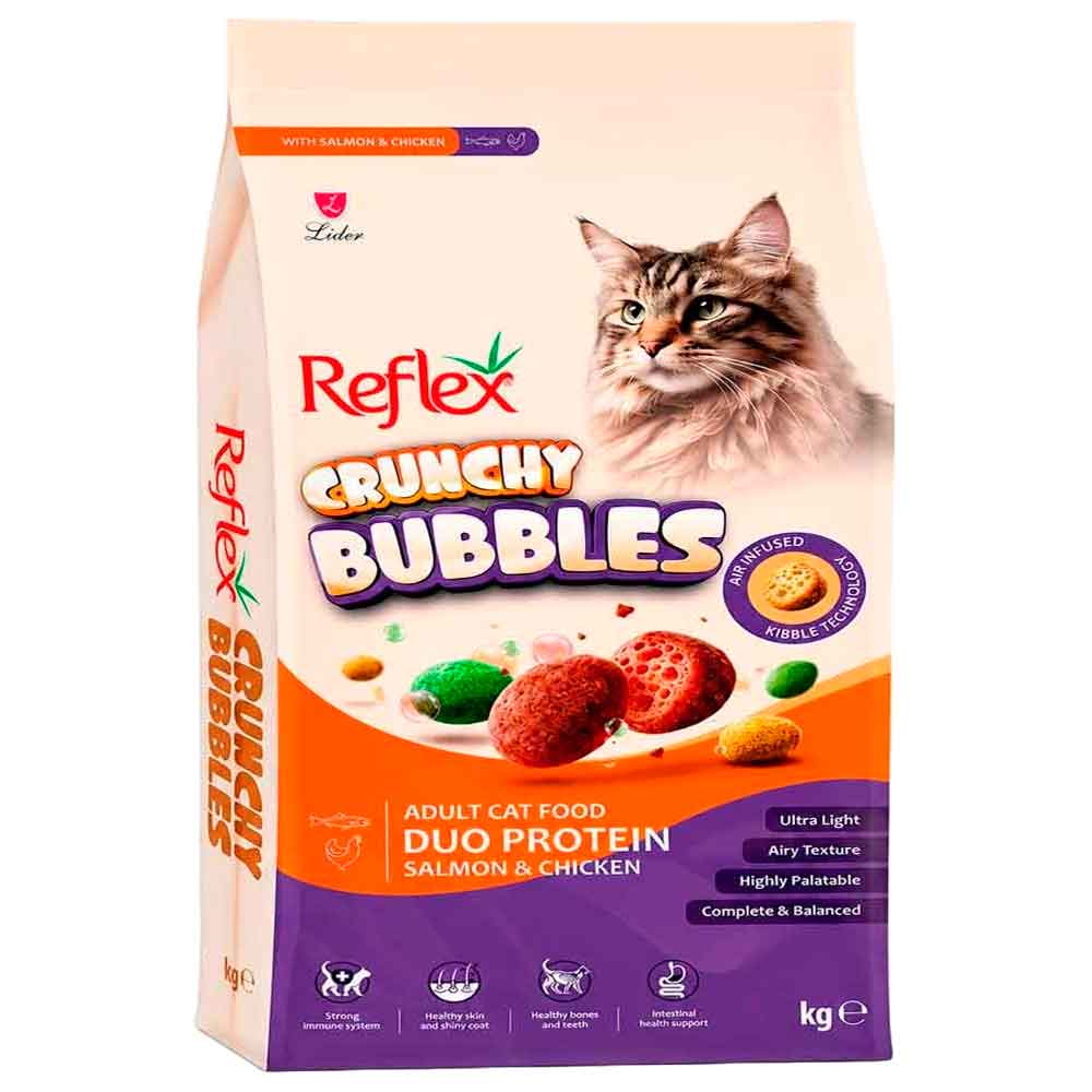 Reflex Crunchy Bubbles Somonlu ve Tavuklu Kedi Maması 1 Kg