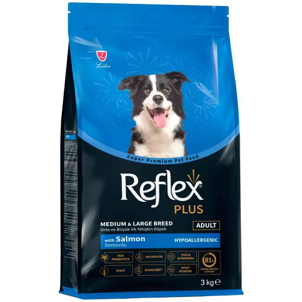 Reflex Plus Somonlu Orta ve Büyük Irk Yetişkin Köpek Maması 3 Kg