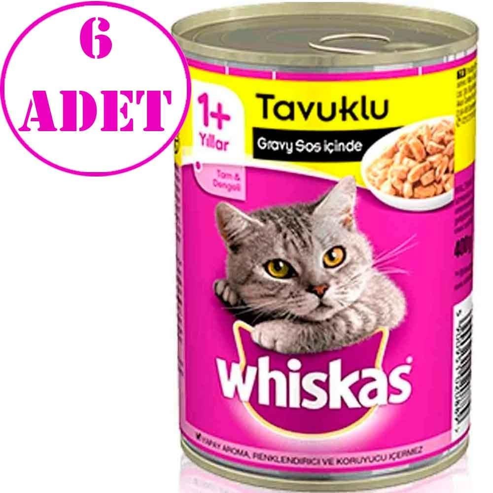 Whiskas Tavuklu Konserve Kedi Maması 400 gr 6 AD