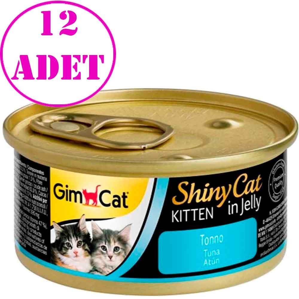 Gimcat Shiny Cat Kitten Jel İçinde Ton Balıklı Yavru Kedi Konservesi 70 gr 12 AD