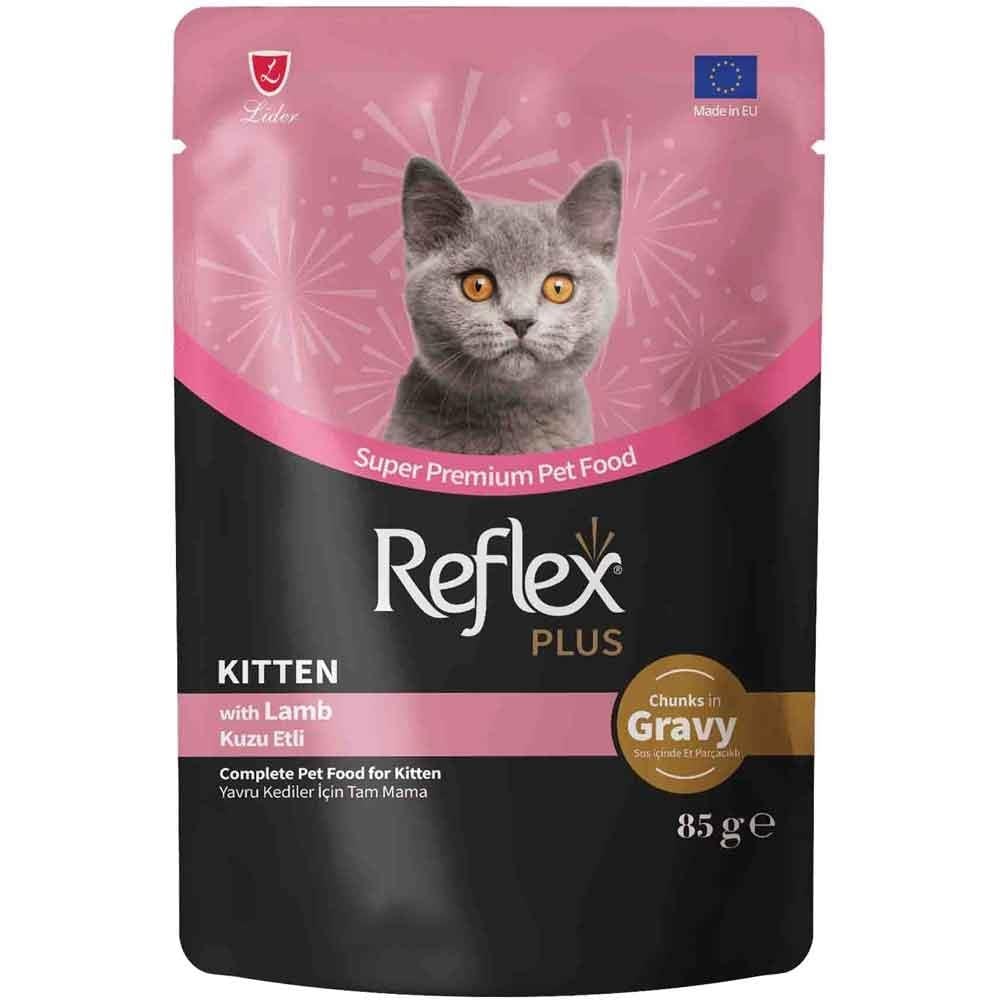 Reflex Plus Sos İçinde Et Parçacıklı Kuzu Etli Yavru Kedi Konservesi 85 Gr