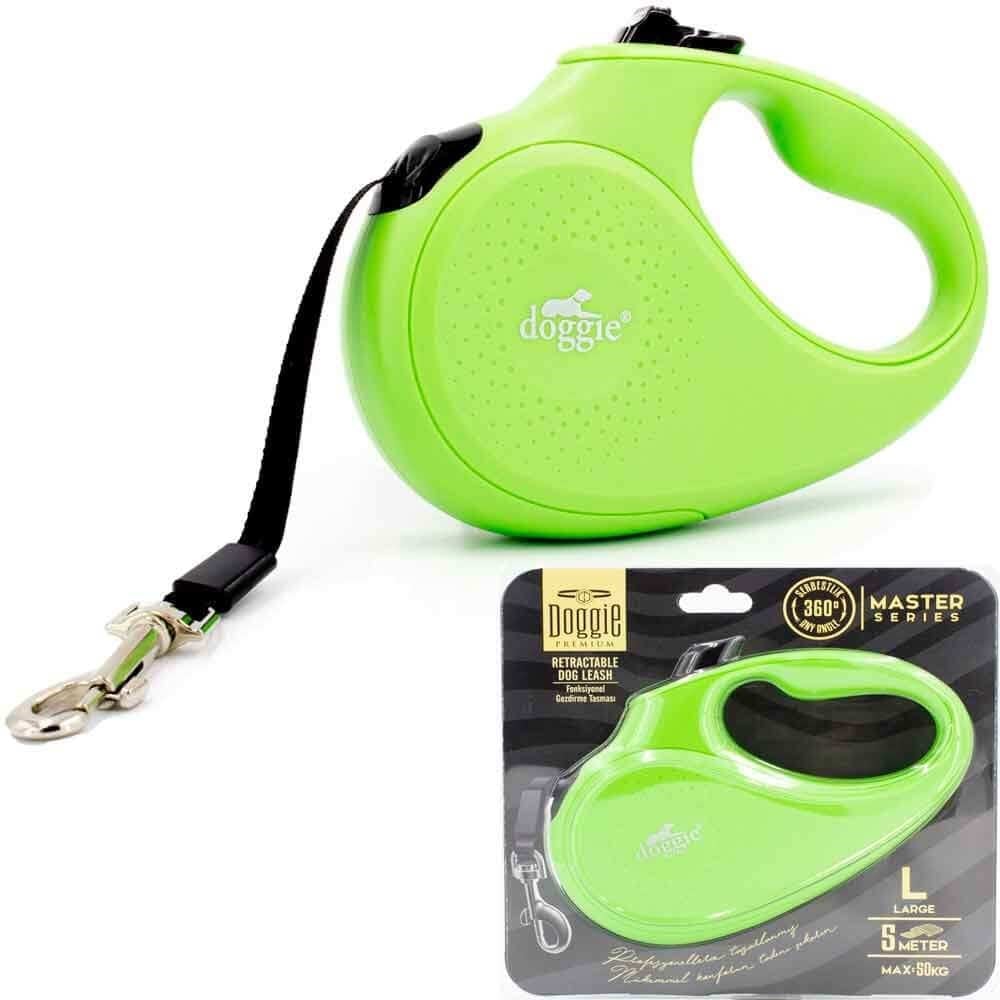 Doggie Otomatik Köpek Tasması Master L 50 kg 5 mt Yeşil