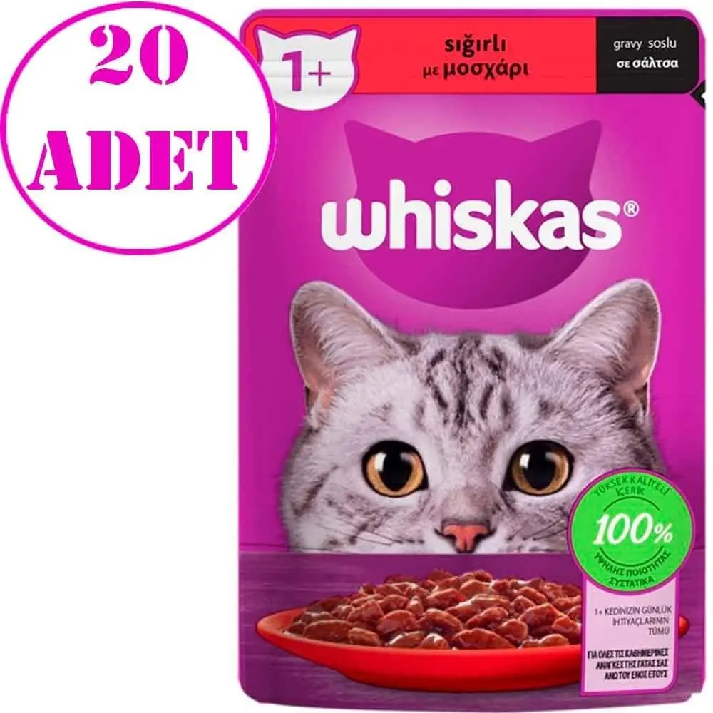 Whiskas Sığır Etli Pouch Kedi Maması 85 Gr 20 AD